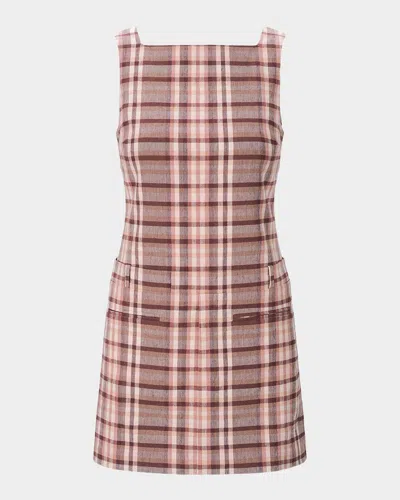 Staud Shea Plaid Mini Dress