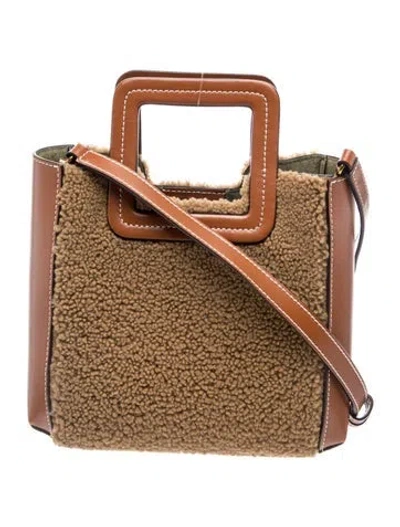 Pre-owned Staud Shearling Shoulder Bag In Brown