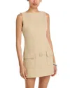 Staud Sheila Dress In Tan Pinestripe In Neutral