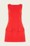 Staud Sheila Belted Stretch-crepe Mini Dress