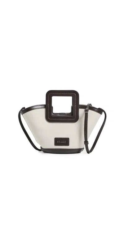 Staud Shirley Mini Bucket Bag Natural/espresso In White