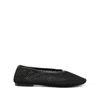 Staud Alba Ballet Flat In Black Netting In Black