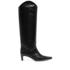 Staud Western Wally 50 Leather Knee-high Boots In Black