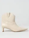 Staud Square-toe Leather Ankle Boots In White