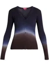 Staud Cargo Sweater Twilight Dip Dye In Blue