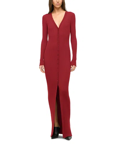 Staud Shoko Maxi Jumper Dress In Syrah