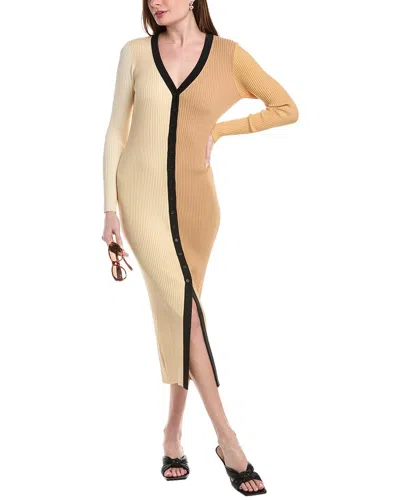 Staud Shoko Midi Dress In Beige