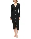 Staud Shoko Rib Knit Sweater Dress In Black