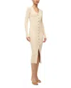 Staud Beige Shoko Sweater Midi Dress In Stone