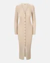 Staud Beige Shoko Sweater Midi Dress In Stone