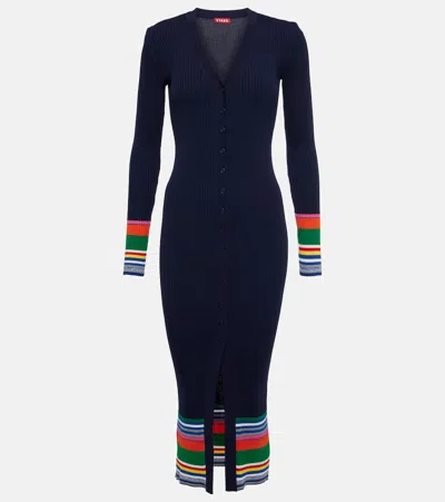 Staud Shoko Sweater Dress In Navy Multi
