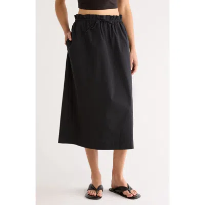 Staud Shore Midi Skirt In Black