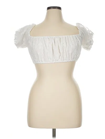Staud Short Sleeve Blouse In White