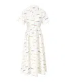 Staud Meryl Printed Linen Shirt Dress In White