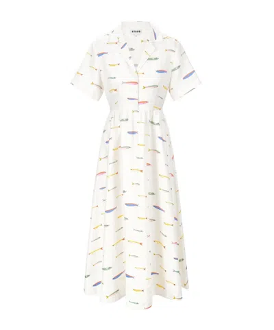 STAUD MERYL LINEN MAXI SHIRT DRESS