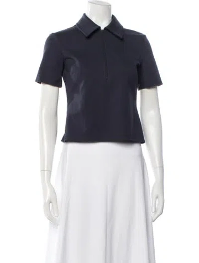 Pre-owned Staud Short Sleeve Polo In Blue
