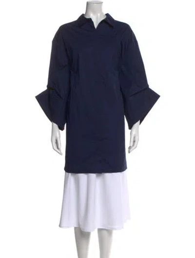 Pre-owned Staud Short Sleeve Top In Blue