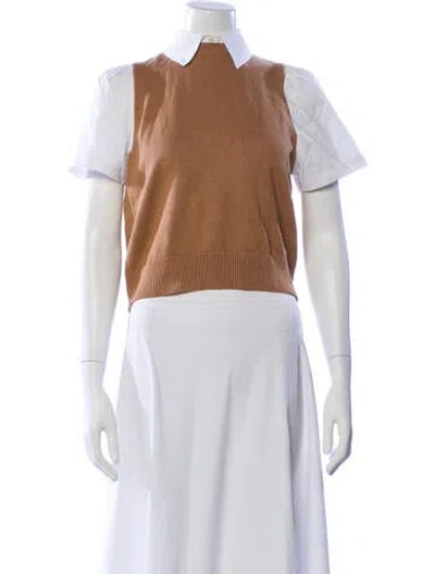 Pre-owned Staud Short Sleeve Top In Neutral