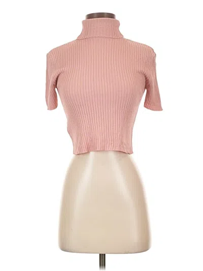 Pre-owned Staud Short Sleeve Top Pink Turtleneck Tops
