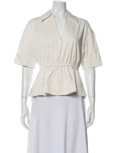 Pre-owned Staud Short Sleeve Top In White