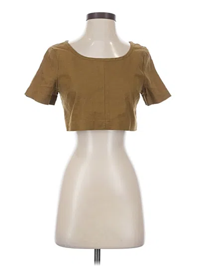 Pre-owned Staud Short Sleeve T-shirt In Brown