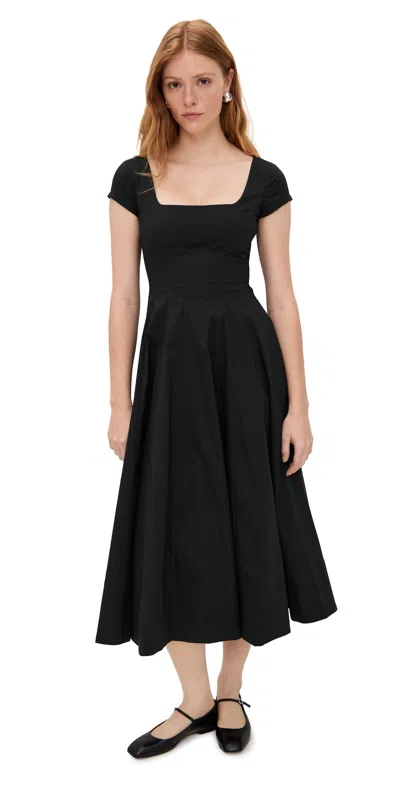 Staud Short Sleeve Wells Dress Black