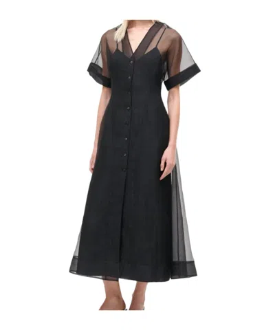 Staud Short-sleeve Dress In Black
