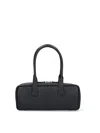 Staud Textured Black Leather Shoulder Bag With Dual Zip Closure In Black