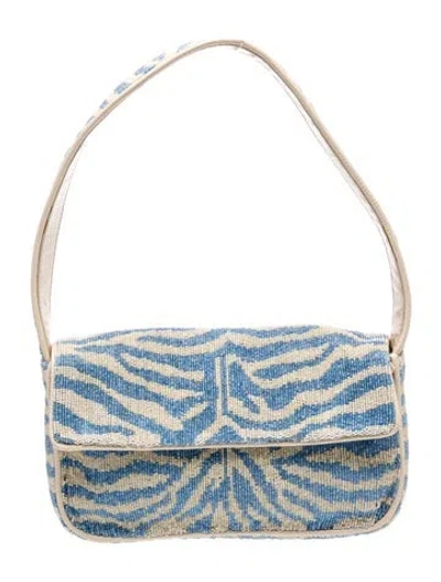 Pre-owned Staud Shoulder Bag In Blue/neutrals