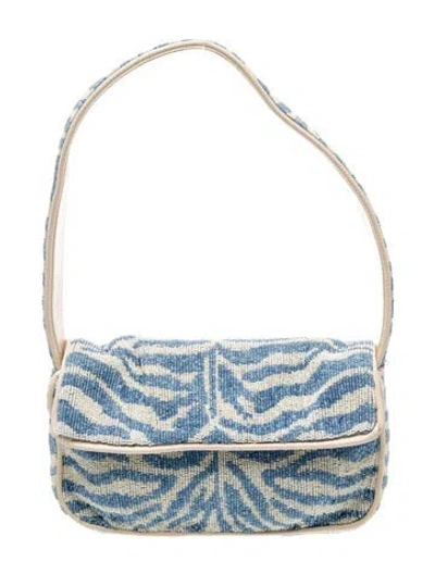 Pre-owned Staud Shoulder Bag In Blue/neutrals