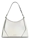 Staud Linda Metallic Zipped Shoulder Bag In Silver