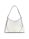 Staud Linda Metallic Zipped Shoulder Bag In Silver