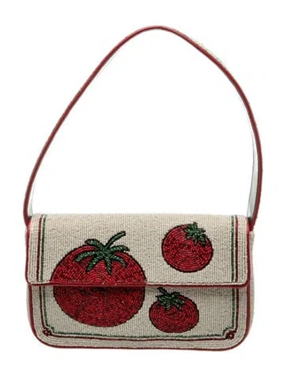 Pre-owned Staud Shoulder Bag In Neutrals/red