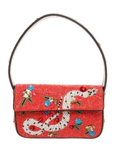Pre-owned Staud Shoulder Bag In Red