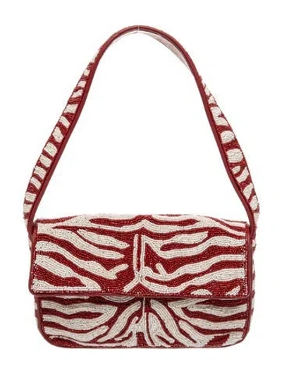 Pre-owned Staud Shoulder Bag In Red/white