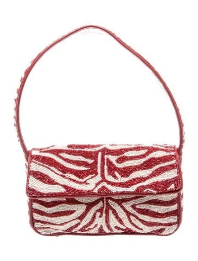 Pre-owned Staud Shoulder Bag In Red/white