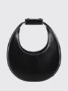 Staud Crescent Moon-shaped Mini Bag In Polished Black Leather In Black