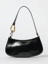 Staud Curved Rectangular Black Shoulder Handbag With Chain Link Strap In Black