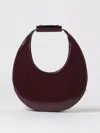 Staud Curved Shoulder Bag Adjustable Strap Top Handle In Burgundy