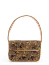 Staud Shoulder Bag With All-over Bead Embroidery In Gold