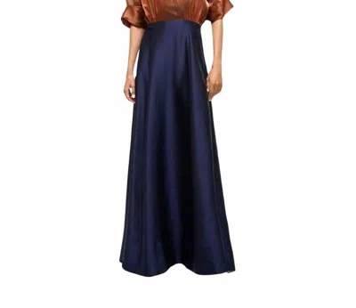 Staud Shubert Dress In Iridescent Cacao/midnight In Blue