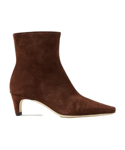 Staud Side Zipper Boots In Brown