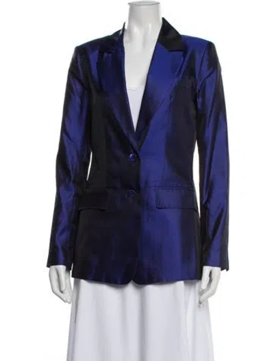 Pre-owned Staud Silk Blazer In Blue