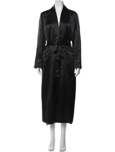 Pre-owned Staud Silk Coat In Black