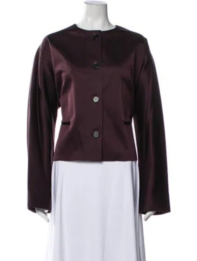 Pre-owned Staud Silk Evening Jacket W/ Tags In Purple