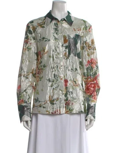 Pre-owned Staud Silk Floral Print Top