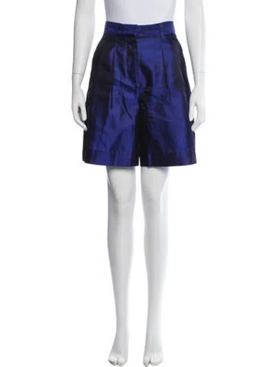 Pre-owned Staud Silk Knee-length Shorts In Blue