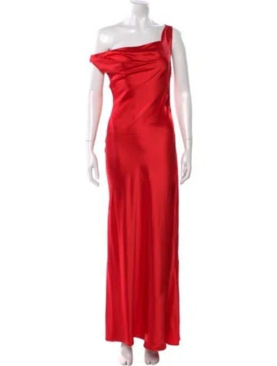 Pre-owned Staud Silk Long Dress In Red