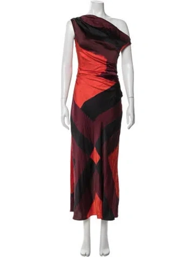 Pre-owned Staud Silk Long Dress In Red