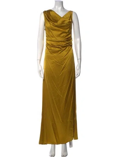 Pre-owned Staud Silk Long Dress W/ Tags In Yellow